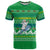 Comoros Christmas T Shirt with Santa Riding Dolphin Ocean Waves Crescent Moon and Tribal Pattern - Wonder Print Shop