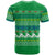 Comoros Christmas T Shirt with Santa Riding Dolphin Ocean Waves Crescent Moon and Tribal Pattern - Wonder Print Shop
