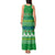 Comoros Christmas Tank Maxi Dress with Santa Riding Dolphin Ocean Waves Crescent Moon and Tribal Pattern - Wonder Print Shop