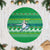 Comoros Christmas Tree Skirt with Santa Riding Dolphin Ocean Waves Crescent Moon and Tribal Pattern - Wonder Print Shop
