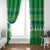 Comoros Christmas Window Curtain with Santa Riding Dolphin Ocean Waves Crescent Moon and Tribal Pattern - Wonder Print Shop