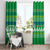 Comoros Christmas Window Curtain with Santa Riding Dolphin Ocean Waves Crescent Moon and Tribal Pattern - Wonder Print Shop