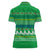 Comoros Christmas Women Polo Shirt with Santa Riding Dolphin Ocean Waves Crescent Moon and Tribal Pattern - Wonder Print Shop