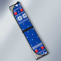 Comoros Christmas Auto Sun Shade with Santa Turtle Gifts Snowflakes and Ocean Blue Holiday Pattern - Wonder Print Shop