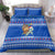 Comoros Christmas Bedding Set with Santa Turtle Gifts Snowflakes and Ocean Blue Holiday Pattern - Wonder Print Shop