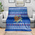 Comoros Christmas Blanket with Santa Turtle Gifts Snowflakes and Ocean Blue Holiday Pattern - Wonder Print Shop