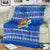 Comoros Christmas Blanket with Santa Turtle Gifts Snowflakes and Ocean Blue Holiday Pattern - Wonder Print Shop