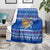 Comoros Christmas Blanket with Santa Turtle Gifts Snowflakes and Ocean Blue Holiday Pattern - Wonder Print Shop