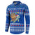 Comoros Christmas Button Sweatshirt with Santa Turtle Gifts Snowflakes and Ocean Blue Holiday Pattern - Wonder Print Shop