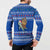 Comoros Christmas Button Sweatshirt with Santa Turtle Gifts Snowflakes and Ocean Blue Holiday Pattern - Wonder Print Shop