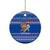 Comoros Christmas Ceramic Ornament with Santa Turtle Gifts Snowflakes and Ocean Blue Holiday Pattern - Wonder Print Shop