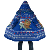 Comoros Christmas Cloak with Santa Turtle Gifts Snowflakes and Ocean Blue Holiday Pattern - Wonder Print Shop