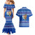 Comoros Christmas Couples Matching Mermaid Dress and Hawaiian Shirt with Santa Turtle Gifts Snowflakes and Ocean Blue Holiday Pattern - Wonder Print Shop