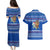 Comoros Christmas Couples Matching Puletasi and Hawaiian Shirt with Santa Turtle Gifts Snowflakes and Ocean Blue Holiday Pattern - Wonder Print Shop
