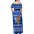 Comoros Christmas Off Shoulder Maxi Dress with Santa Turtle Gifts Snowflakes and Ocean Blue Holiday Pattern - Wonder Print Shop
