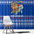Comoros Christmas Window Curtain with Santa Turtle Gifts Snowflakes and Ocean Blue Holiday Pattern - Wonder Print Shop