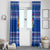 Comoros Christmas Window Curtain with Santa Turtle Gifts Snowflakes and Ocean Blue Holiday Pattern - Wonder Print Shop
