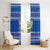 Comoros Christmas Window Curtain with Santa Turtle Gifts Snowflakes and Ocean Blue Holiday Pattern - Wonder Print Shop