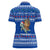 Comoros Christmas Women Polo Shirt with Santa Turtle Gifts Snowflakes and Ocean Blue Holiday Pattern - Wonder Print Shop