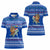 Comoros Christmas Women Polo Shirt with Santa Turtle Gifts Snowflakes and Ocean Blue Holiday Pattern - Wonder Print Shop