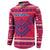 Nepal Christmas Button Sweatshirt with Red-Blue Design, National Emblem, and Snowflake Motif - Wonder Print Shop