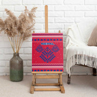 Nepal Christmas Canvas Wall Art with Red-Blue Design, National Emblem, and Snowflake Motif - Wonder Print Shop