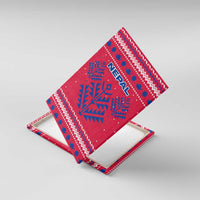 Nepal Christmas Canvas Wall Art with Red-Blue Design, National Emblem, and Snowflake Motif - Wonder Print Shop