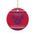 Nepal Christmas Ceramic Ornament with Red-Blue Design, National Emblem, and Snowflake Motif - Wonder Print Shop