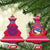 Nepal Christmas Ceramic Ornament with Red-Blue Design, National Emblem, and Snowflake Motif - Wonder Print Shop