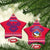 Nepal Christmas Ceramic Ornament with Red-Blue Design, National Emblem, and Snowflake Motif - Wonder Print Shop