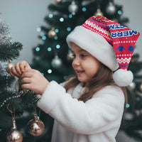 Nepal Christmas Santa Hat with Red-Blue Design, National Emblem, and Snowflake Motif - Wonder Print Shop