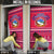Nepal Christmas Door Cover with Red-Blue Design, National Emblem, and Snowflake Motif - Wonder Print Shop