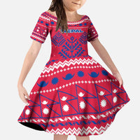 Nepal Christmas Family Matching Off Shoulder Maxi Dress and Hawaiian Shirt with Red-Blue Design, National Emblem, and Snowflake Motif - Wonder Print Shop