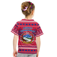 Nepal Christmas Kid T Shirt with Red-Blue Design, National Emblem, and Snowflake Motif - Wonder Print Shop