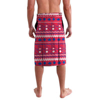 Nepal Christmas Lavalava with Red-Blue Design, National Emblem, and Snowflake Motif - Wonder Print Shop