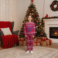 Nepal Christmas Pajama Set with Red-Blue Design, National Emblem, and Snowflake Motif - Wonder Print Shop