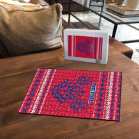 Nepal Christmas Puzzle with Red-Blue Design, National Emblem, and Snowflake Motif - Wonder Print Shop