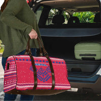 Nepal Christmas Travel Bag with Red-Blue Design, National Emblem, and Snowflake Motif - Wonder Print Shop