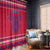 Nepal Christmas Window Curtain with Red-Blue Design, National Emblem, and Snowflake Motif - Wonder Print Shop