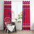 Nepal Christmas Window Curtain with Red-Blue Design, National Emblem, and Snowflake Motif - Wonder Print Shop