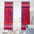 Nepal Christmas Window Curtain with Red-Blue Design, National Emblem, and Snowflake Motif - Wonder Print Shop