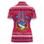 Nepal Christmas Women Polo Shirt with Red-Blue Design, National Emblem, and Snowflake Motif - Wonder Print Shop