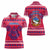 Nepal Christmas Women Polo Shirt with Red-Blue Design, National Emblem, and Snowflake Motif - Wonder Print Shop