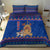 Nepal Christmas Bedding Set with Blue-Red Pattern, Hindu Chariot Scene, and Om Symbol Motif - Wonder Print Shop