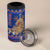 Nepal Christmas 4 in 1 Can Cooler Tumbler with Blue-Red Pattern, Hindu Chariot Scene, and Om Symbol Motif - Wonder Print Shop
