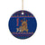 Nepal Christmas Ceramic Ornament with Blue-Red Pattern, Hindu Chariot Scene, and Om Symbol Motif - Wonder Print Shop
