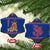 Nepal Christmas Ceramic Ornament with Blue-Red Pattern, Hindu Chariot Scene, and Om Symbol Motif - Wonder Print Shop
