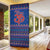 Nepal Christmas Door Cover with Blue-Red Pattern, Hindu Chariot Scene, and Om Symbol Motif - Wonder Print Shop