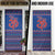 Nepal Christmas Door Cover with Blue-Red Pattern, Hindu Chariot Scene, and Om Symbol Motif - Wonder Print Shop