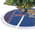 Nepal Christmas Tree Skirt with Blue-Red Pattern, Hindu Chariot Scene, and Om Symbol Motif - Wonder Print Shop